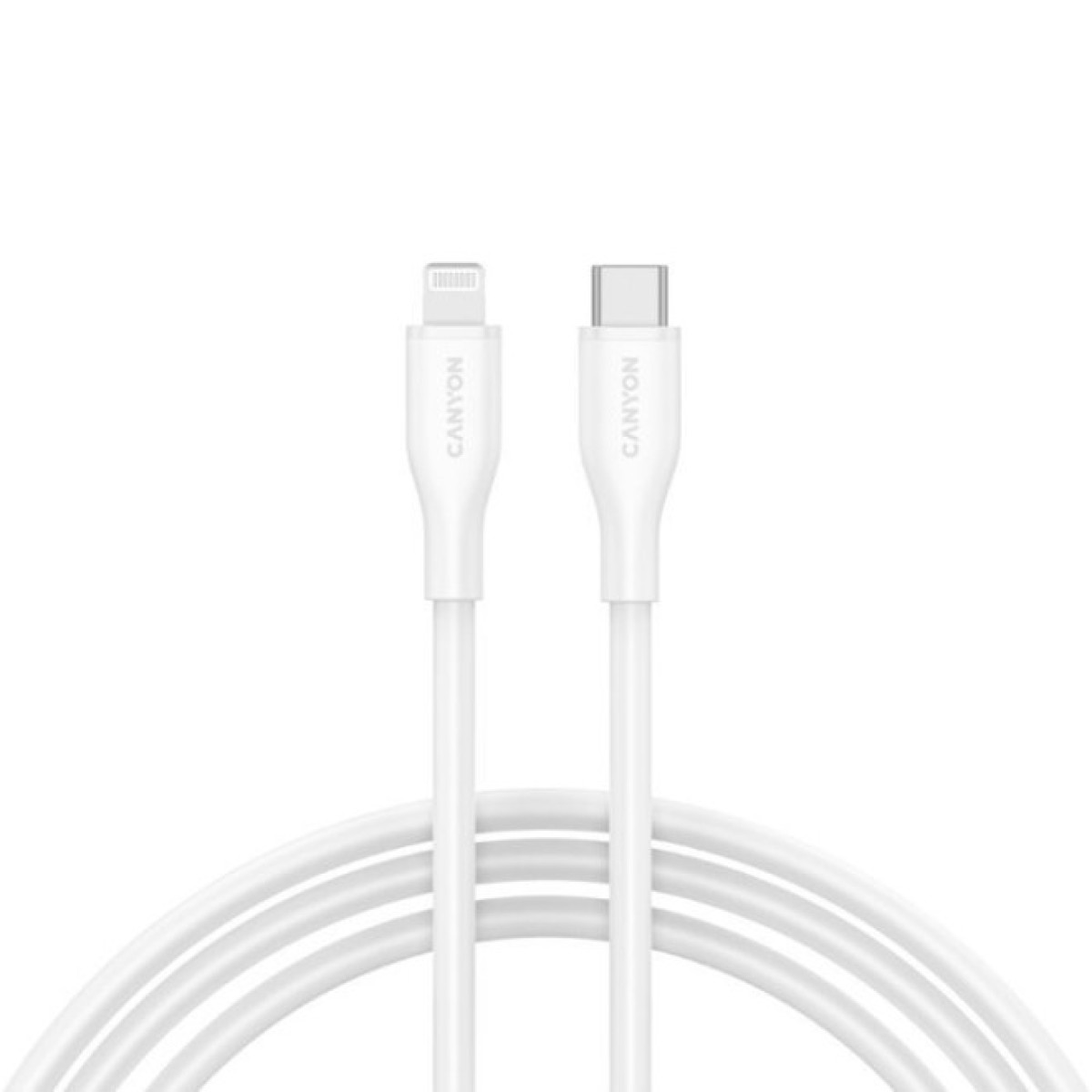 Дата кабель USB-C to Lightning 1.0m CLNM60 C-L 60W MFI Silicon White Canyon (CNS-CLNM60SC10W) 256_256.jpg