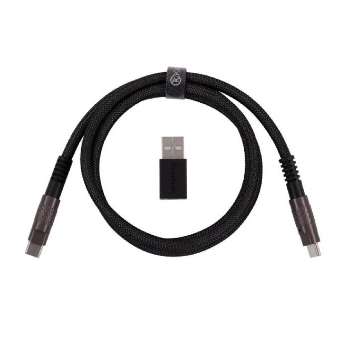 Дата кабель USB-C + USB A to USB-C 1.0m Double-Sleeved Geek black Keychron (CAB21_KEYCHRON) 256_256.jpg