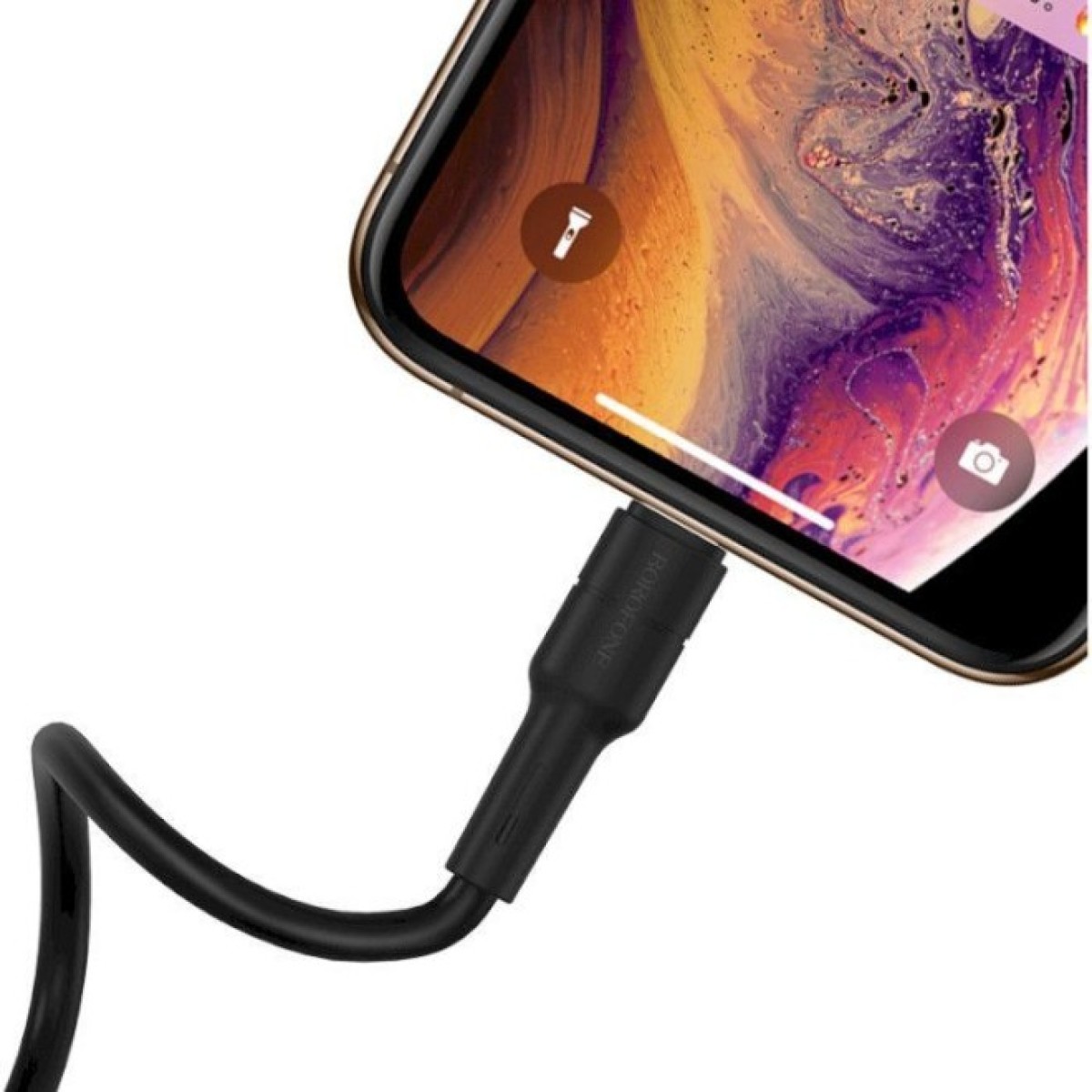 Дата кабель USB 2.0 AM to Lightning 1.0m 2.4A silicone BX30 black BOROFONE (6931474706867) 98_98.jpg - фото 3