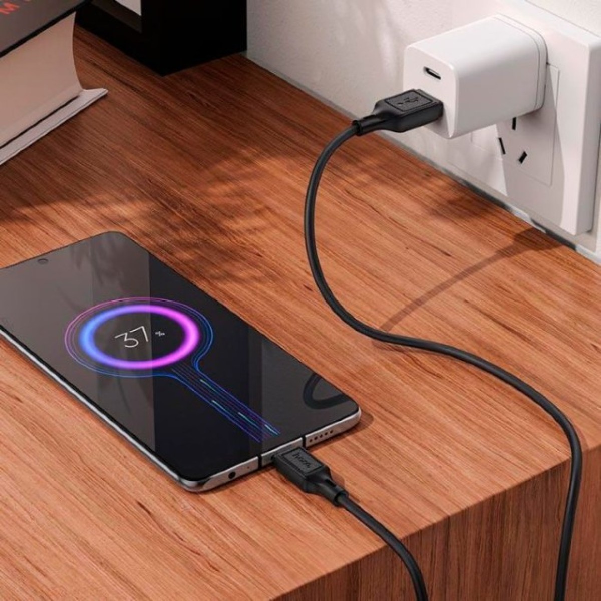 Дата кабель USB 2.0 AM to Micro 5P 1.0m Cool silicone X90 black HOCO (6931474788429) 98_98.jpg - фото 3