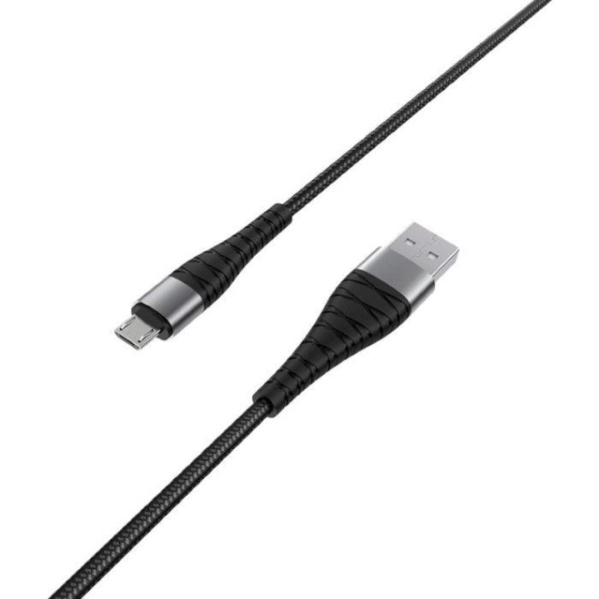 Дата кабель USB 2.0 AM to Micro 5P 1.0m 2.4A nylon BX32 black BOROFONE (6931474710437) 98_98.jpg - фото 2