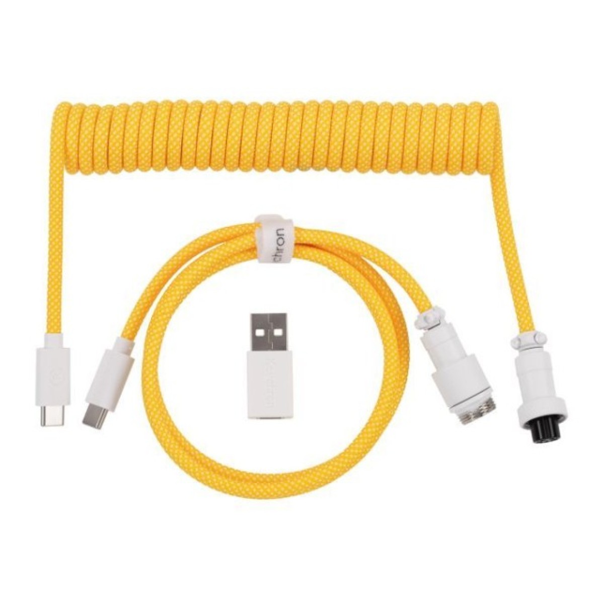 Дата кабель USB-C + USB A to USB-C 1.36m Coiled Aviator yellow Keychron (CAB16_KEYCHRON) 256_256.jpg