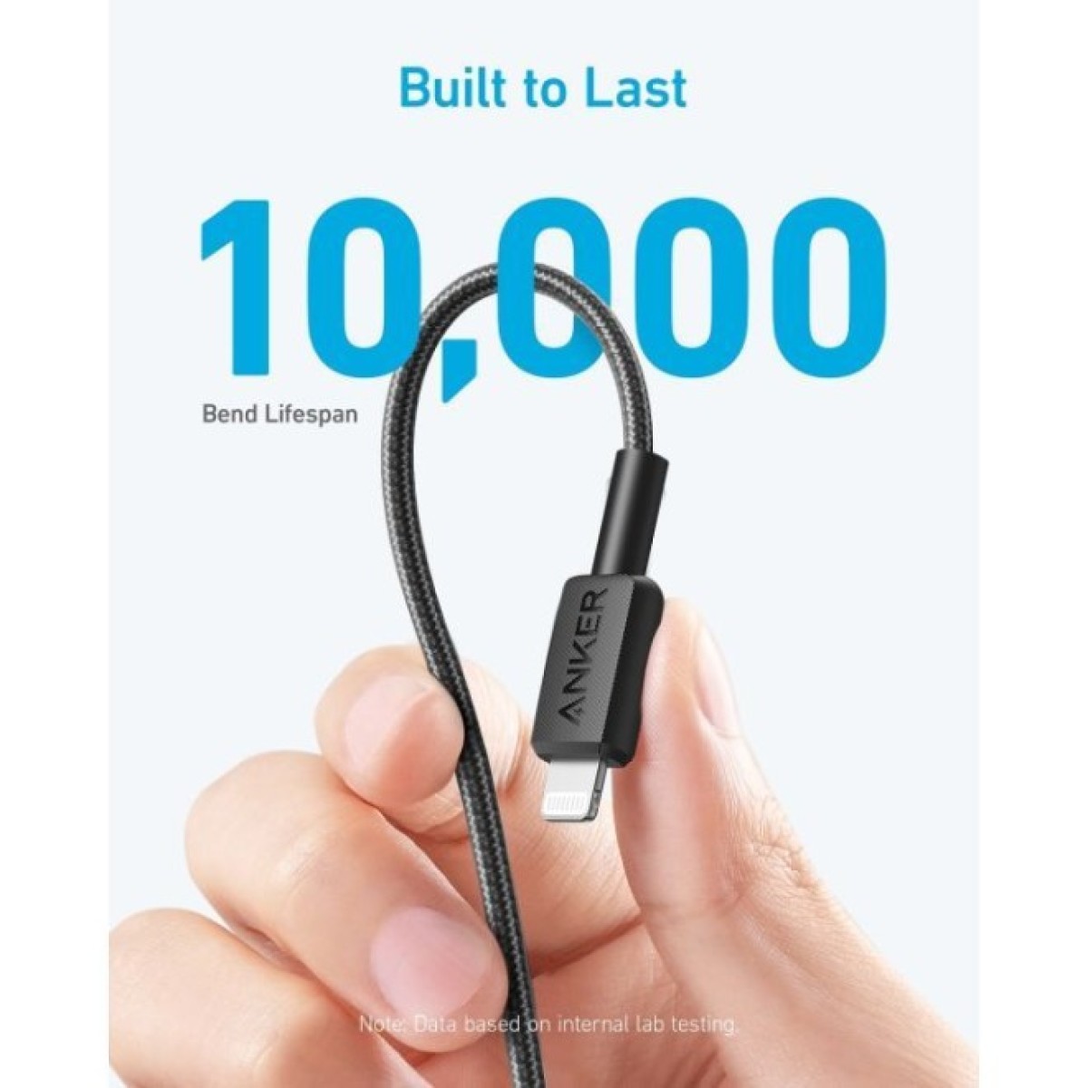 Дата кабель USB-C to Lightning 1.8m nylon 322 black Anker (A81B6G11) 98_98.jpg - фото 2