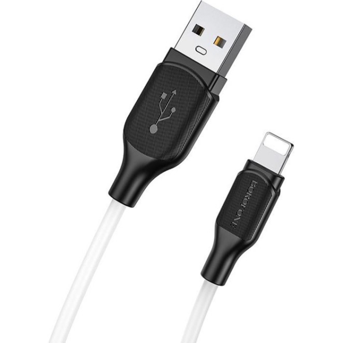 Дата кабель USB 2.0 AM to Lightning 1.0m 2.4A silicone BX42 white BOROFONE (6931474736734) 98_98.jpg - фото 3