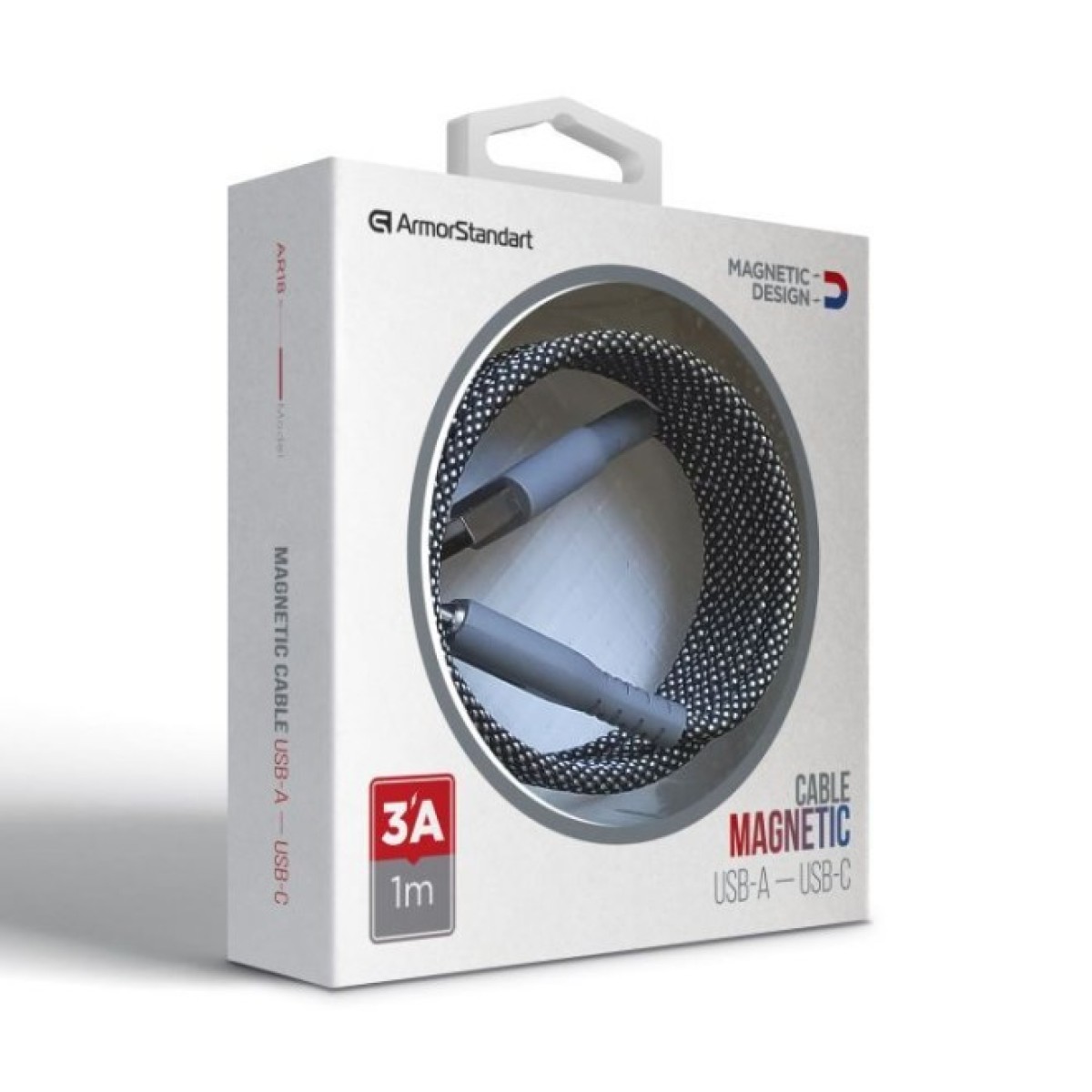 Дата кабель USB 2.0 AM to USB-C 1.0m Magnetic 3A black Armorstandart (ARM75514) 98_98.jpg - фото 4