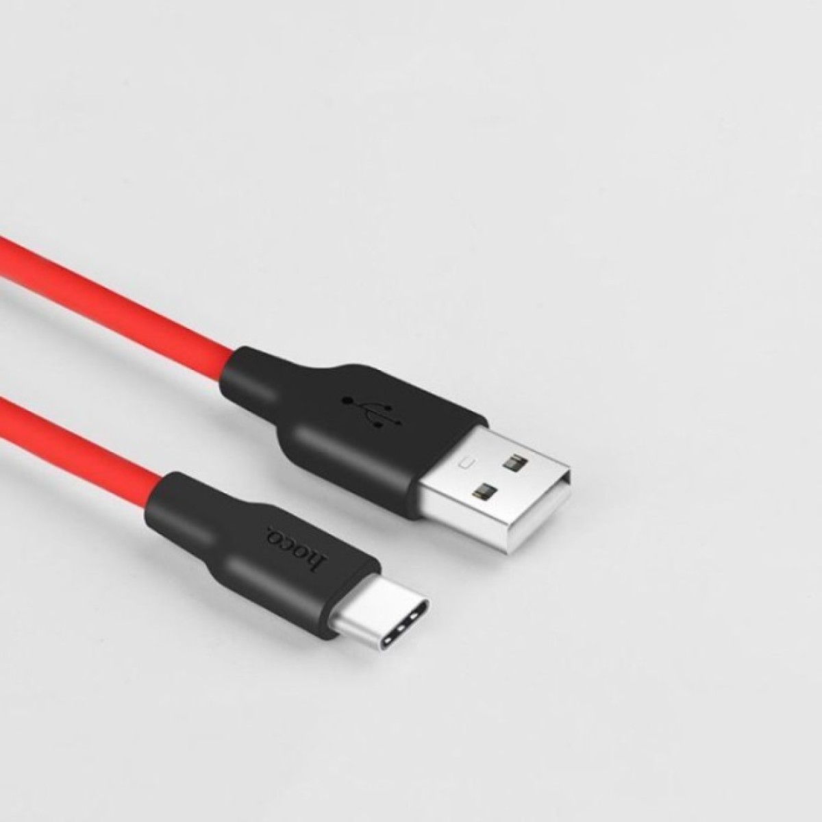 Дата кабель USB 2.0 AM to USB-C 1.0m 2A silicone X21 black+red HOCO (6957531071419) 98_98.jpg - фото 3