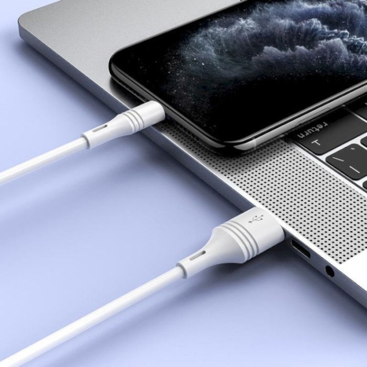 Дата кабель USB 2.0 AM to Lightning 1.0m 2.4A PVC BX43 white BOROFONE (6931474735584) 98_98.jpg - фото 2