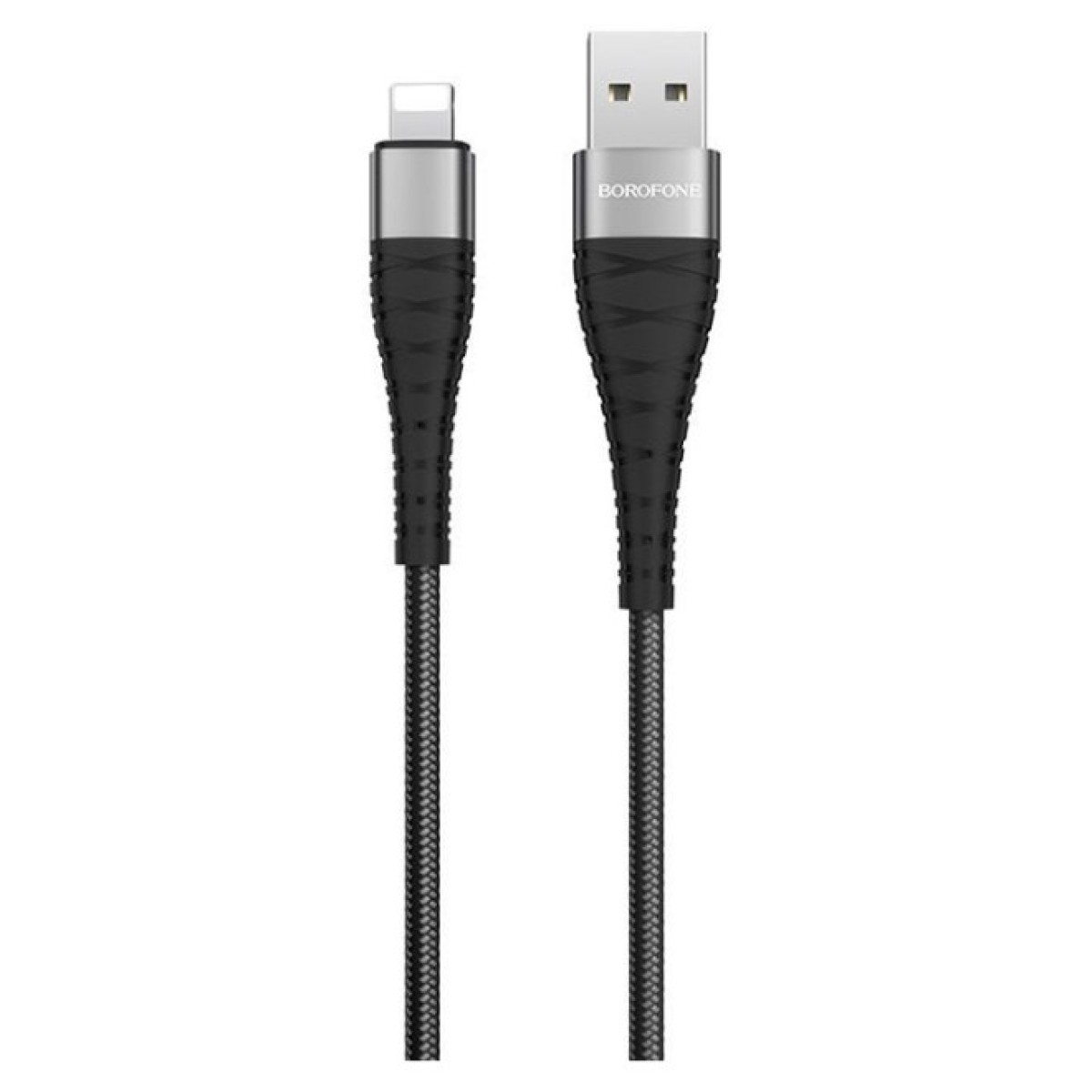 Дата кабель USB 2.0 AM to Lightning 1.0m 2.4A nylon BX32 black BOROFONE (6931474710413) 256_256.jpg