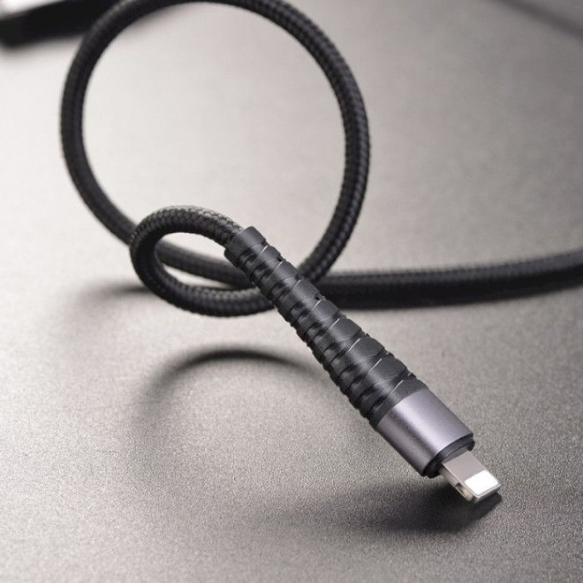 Дата кабель USB 2.0 AM to Lightning 1.0m 2.4A nylon BX32 black BOROFONE (6931474710413) 98_98.jpg - фото 3