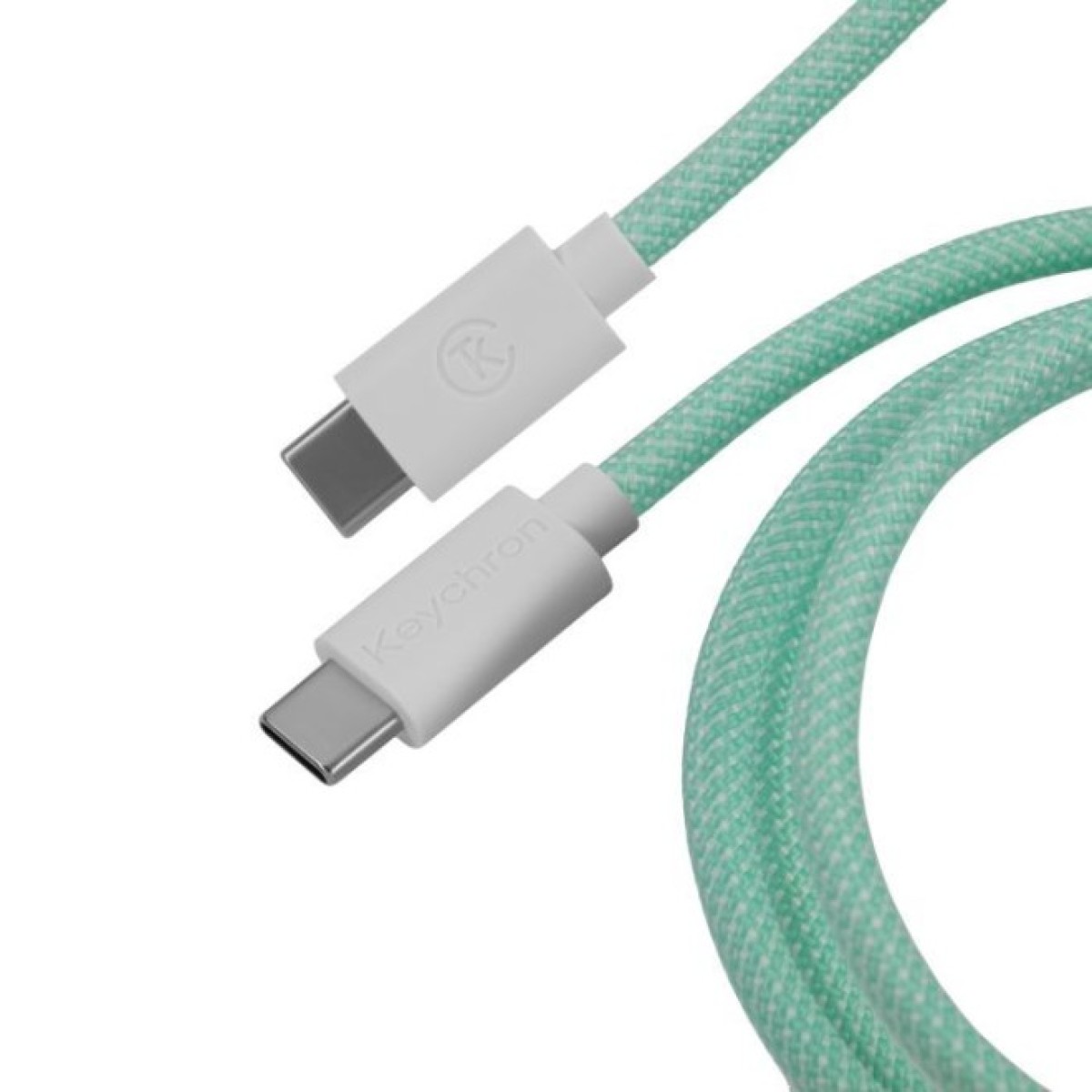 Дата кабель USB-C + USB A to USB-C 1.36m Coiled Aviator mint Keychron (CAB18_KEYCHRON) 98_98.jpg - фото 3