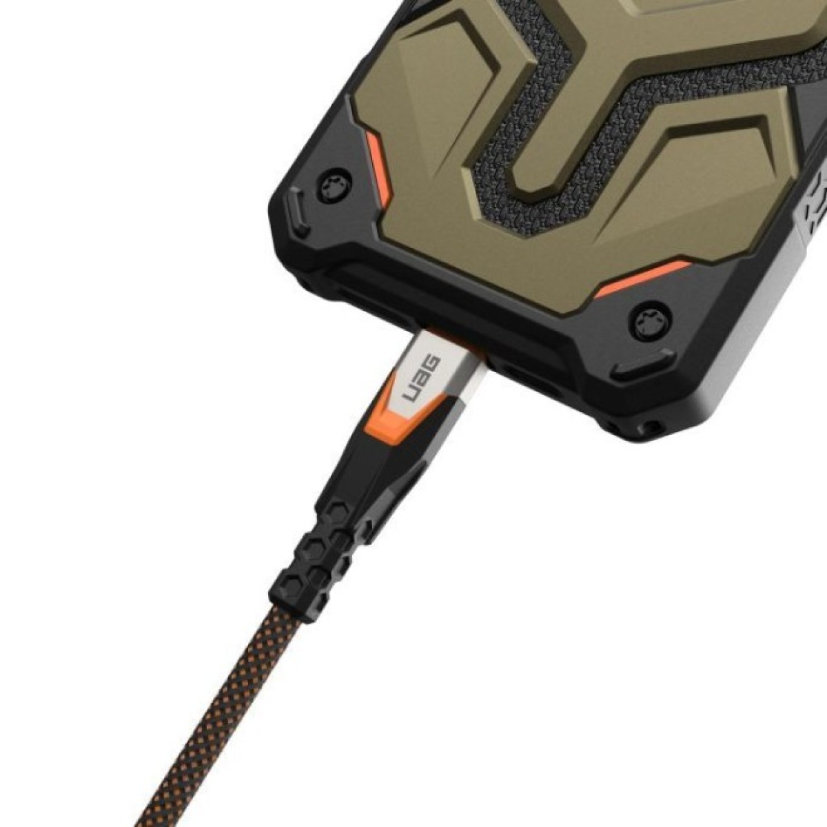 Дата кабель USB-C to USB-C 0.75m v3.2 240W Rugged double braided nylon black+orange UAG (9B4415114097) 98_98.jpg - фото 7