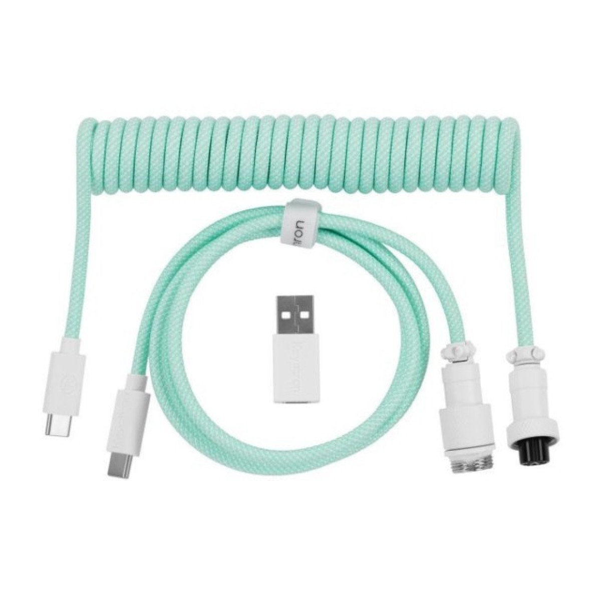 Дата кабель USB-C + USB A to USB-C 1.36m Coiled Aviator mint Keychron (CAB18_KEYCHRON) 256_256.jpg