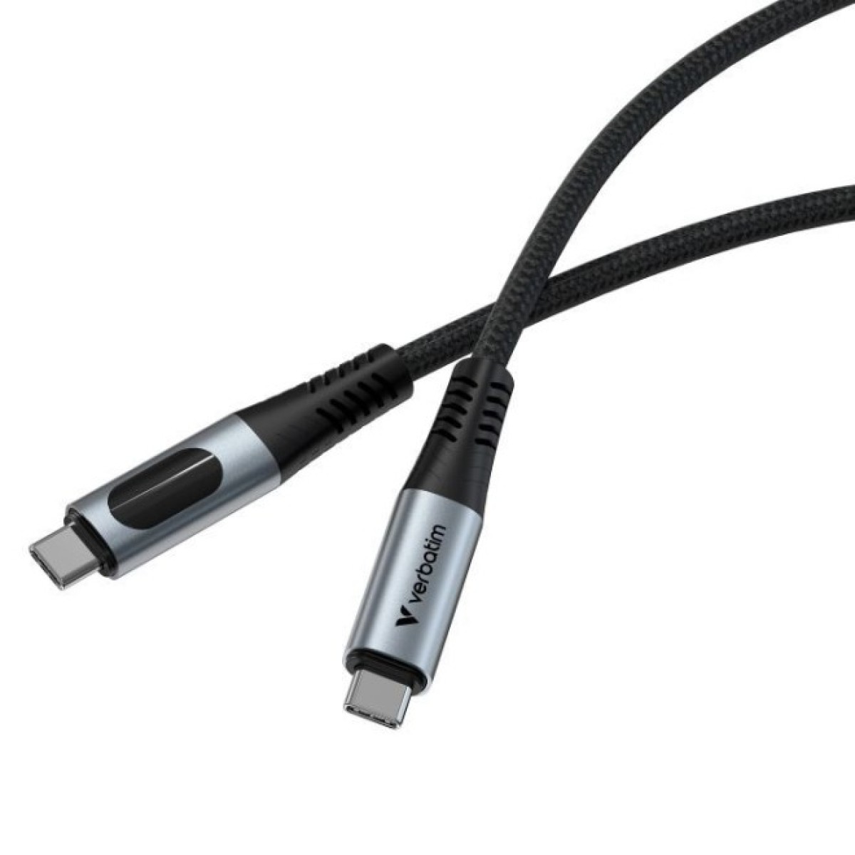 Дата кабель USB-C to USB-C 1.2m with display 100W black Verbatim (31848) 98_98.jpg - фото 4
