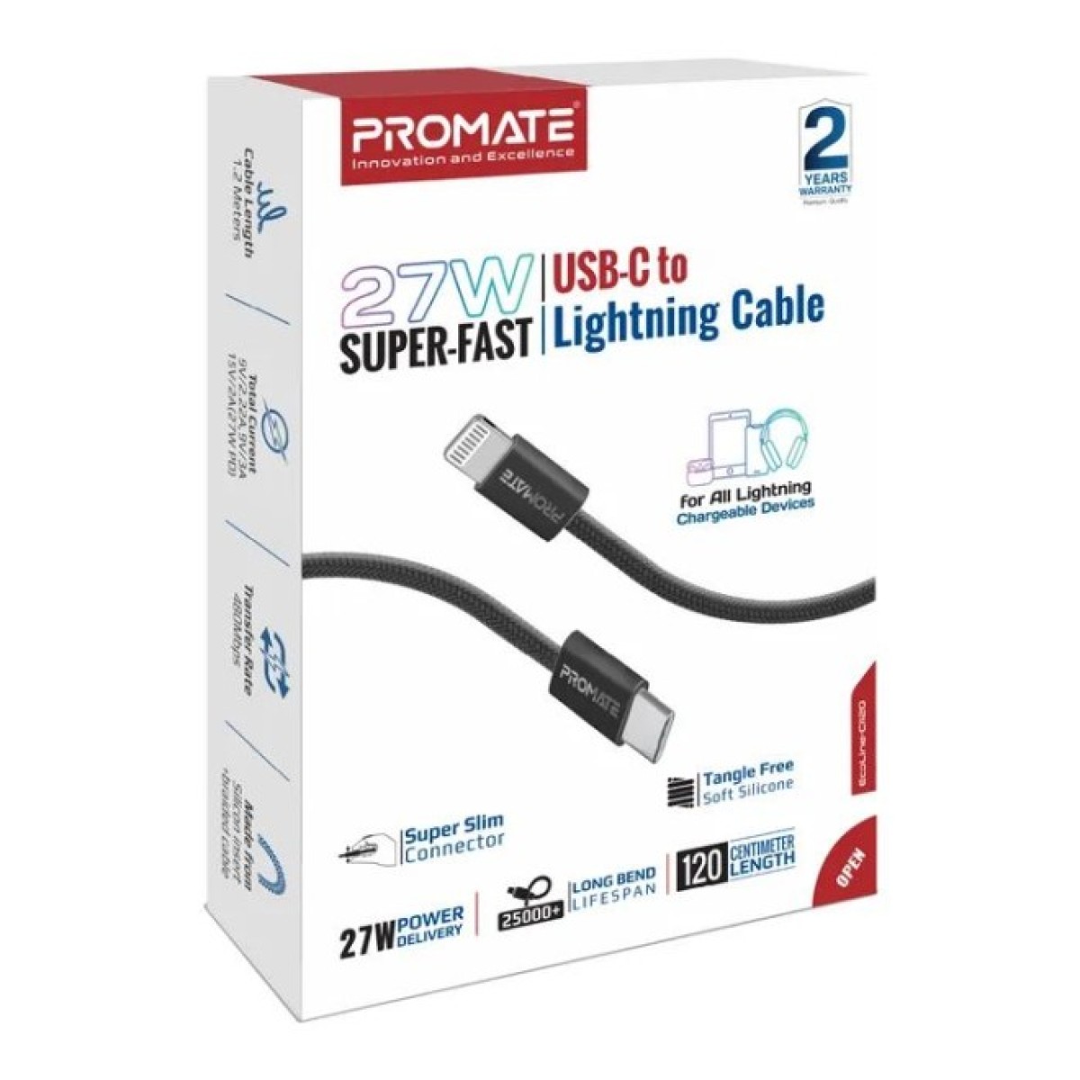 Дата кабель USB-C to Lightning ecoline-ci120.black Promate (ecoline-ci120.black) 98_98.jpg - фото 4