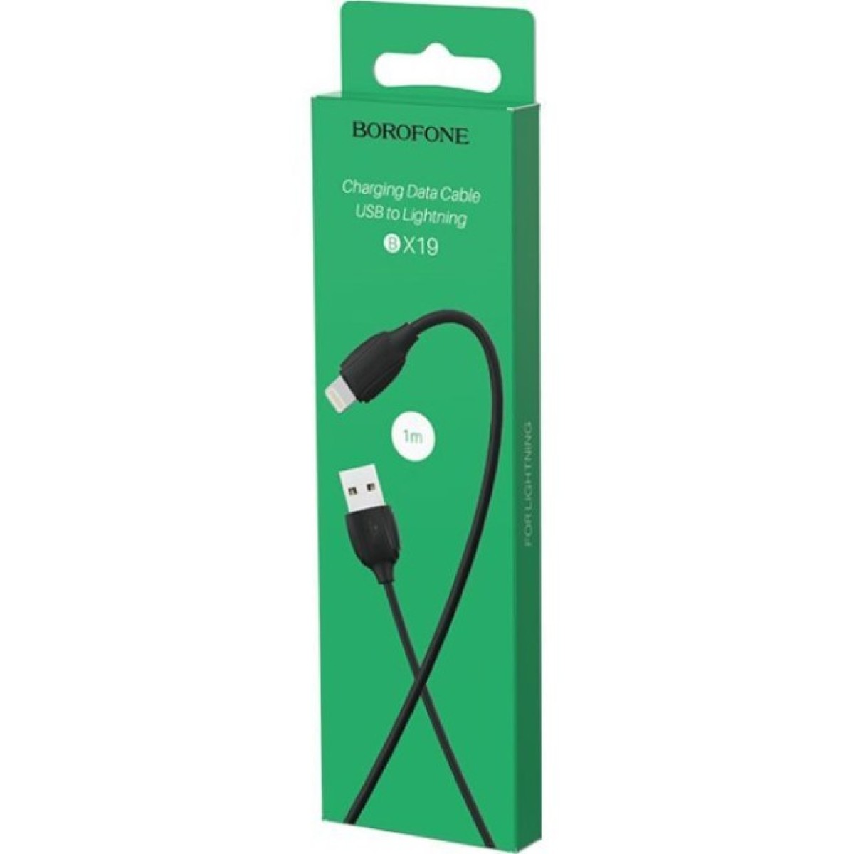 Дата кабель USB 2.0 AM to Lightning 1.0m BX19 Benefit 3A Black BOROFONE (BX19LB) 98_98.jpg - фото 2