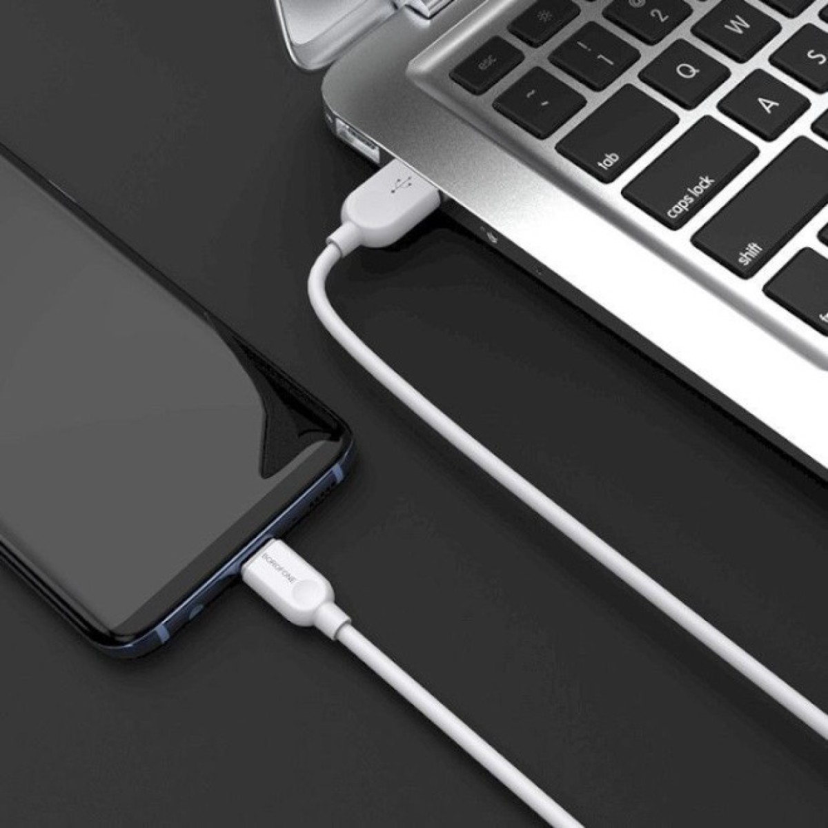 Дата кабель USB 2.0 AM to USB-C 1.0m 2.4A PVC BX14 white BOROFONE (6957531089995) 98_98.jpg - фото 2