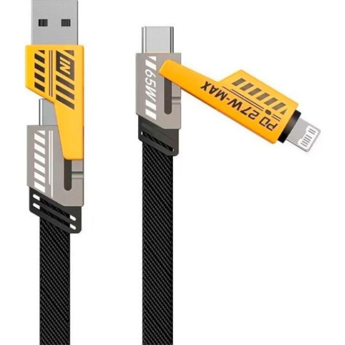 Дата кабель USB-C + USB-A to Lightning+USB-C 1.0m 65W X207 black WUW (6972573336524) 256_256.jpg