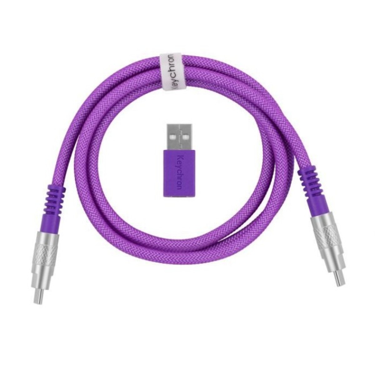 Дата кабель USB-C + USB A to USB-C 1.0m Double-Sleeved Geek purple Keychron (CAB23_KEYCHRON) 256_256.jpg