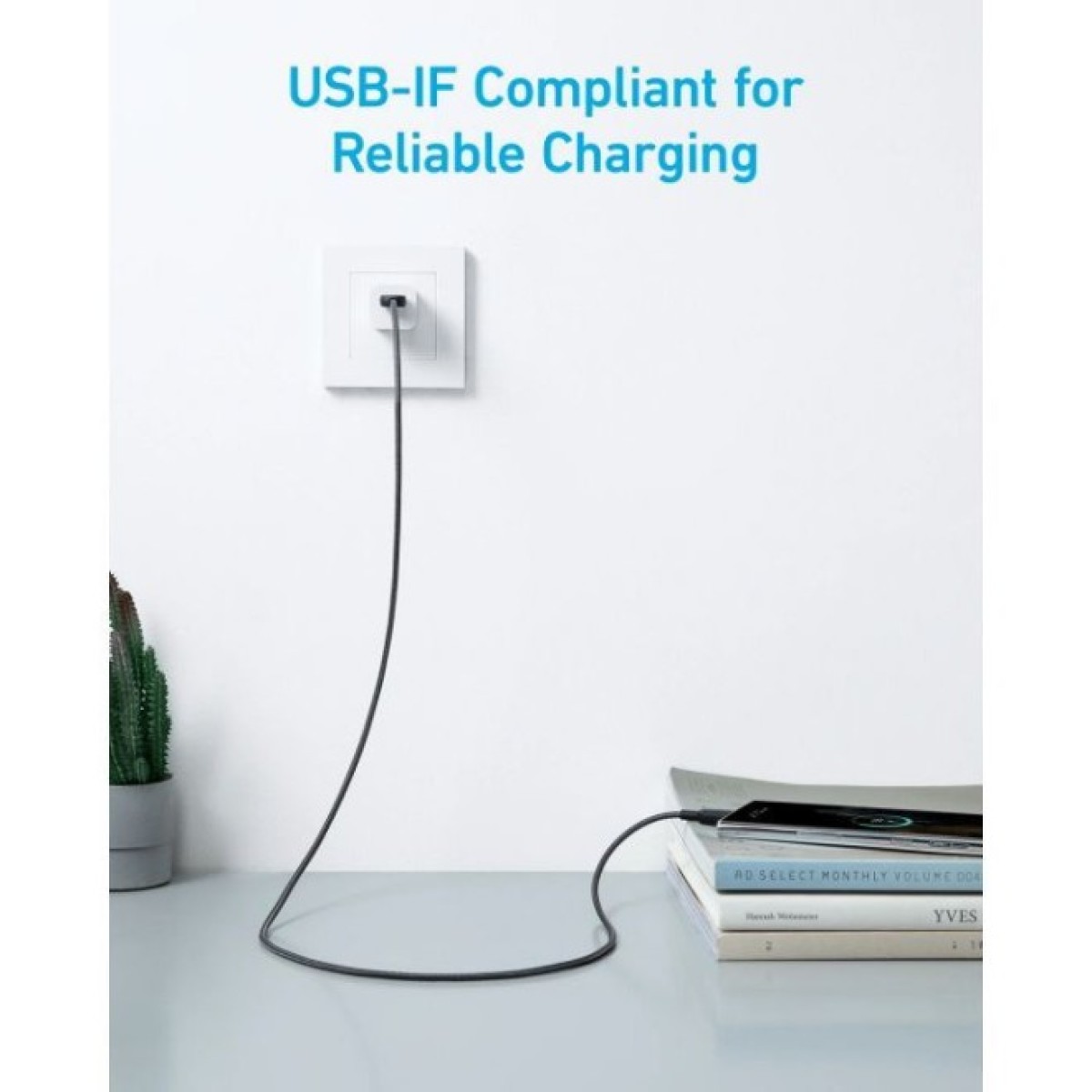 Дата кабель USB 2.0 AM to USB-C 1.8m nylon 322 black Anker (A81H6G11) 98_98.jpg - фото 2