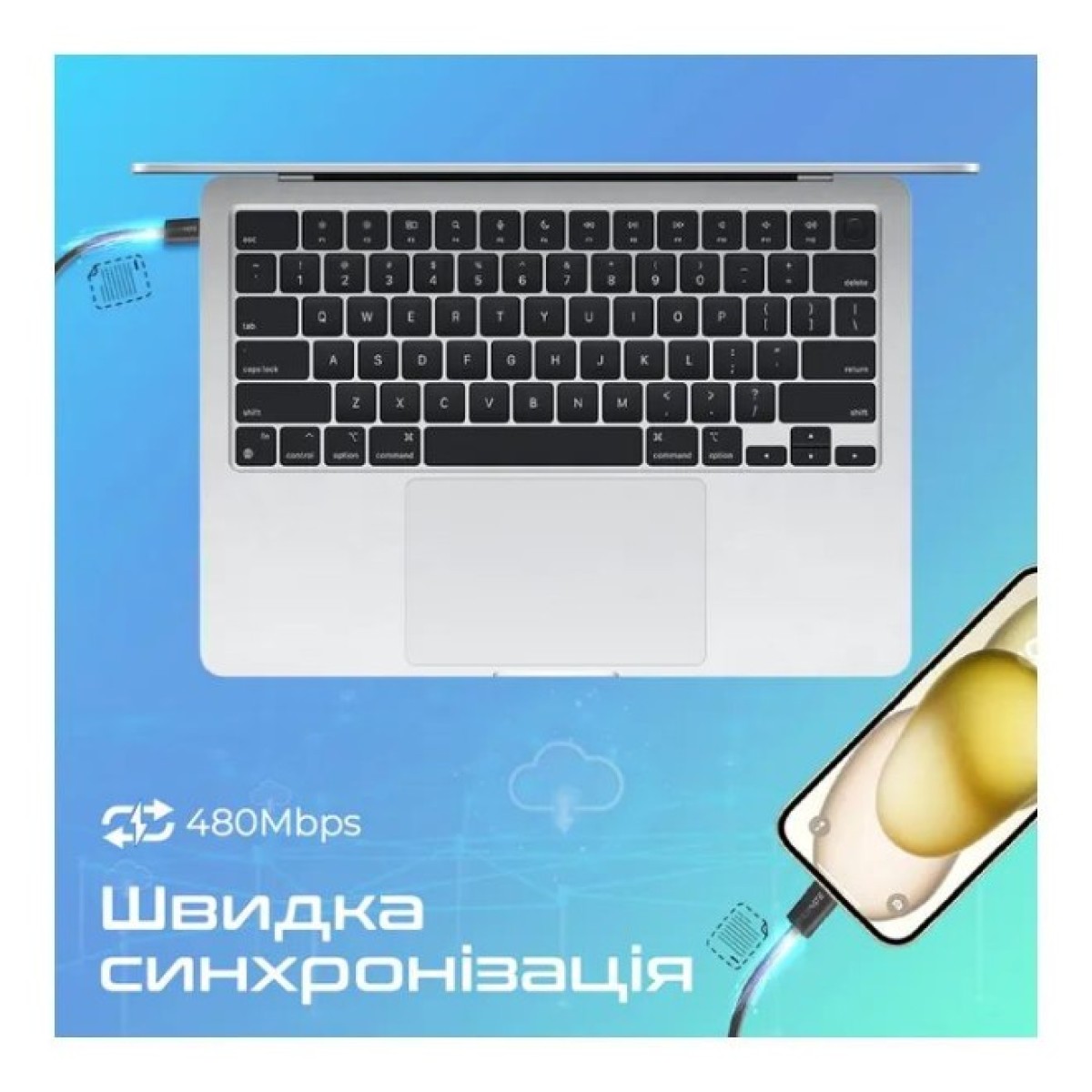 Дата кабель USB-C to USB-C 2.0m 60W PD EcoLine-CC200 black Promate (ecoline-cc200.black) 98_98.jpg - фото 3
