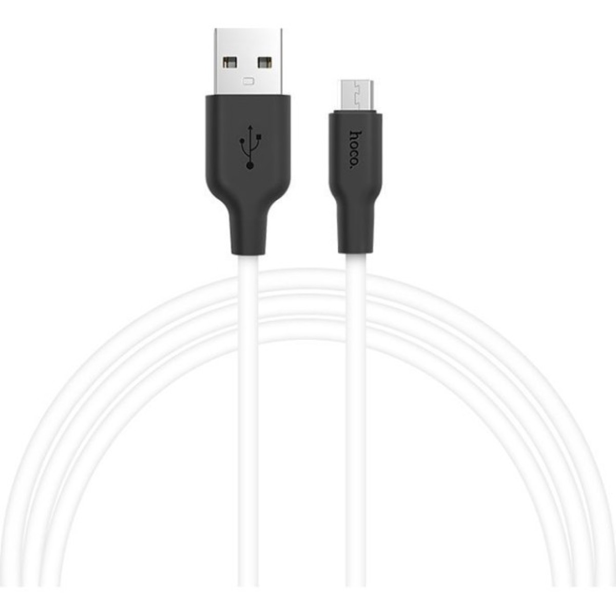 Дата кабель USB 2.0 AM to Micro 5P 1.0m 2A silicone X21 black+white HOCO (6957531071389) 98_98.jpg - фото 2