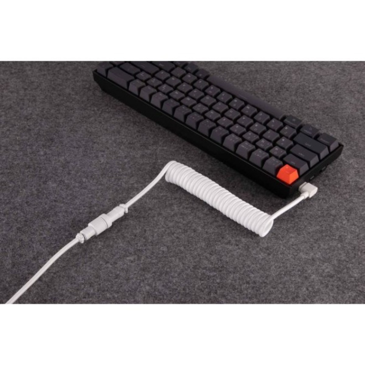 Дата кабель USB-C + USB A to USB-C 1.36m Coiled Angled Aviator white Keychron (CAB9_KEYCHRON) 98_98.jpg - фото 5