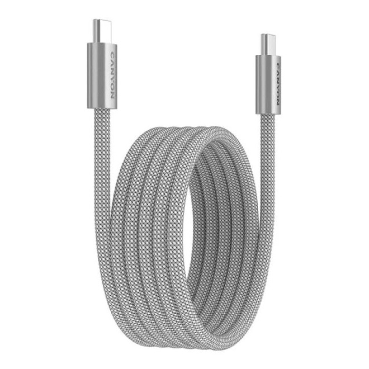 Дата кабель USB-C to USB-C 1.0m 60W Magnet Braided Light Grey Canyon (CND-CCMG60AB15LG) 98_98.jpg - фото 6
