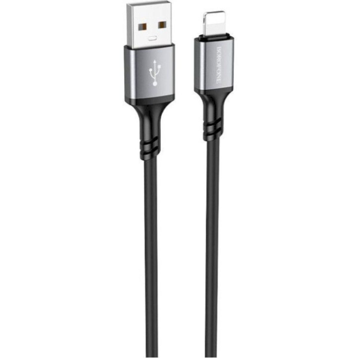 Дата кабель USB 2.0 AM to Lightning Famous silicone BX83 black BOROFONE (6974443386356) 256_256.jpg