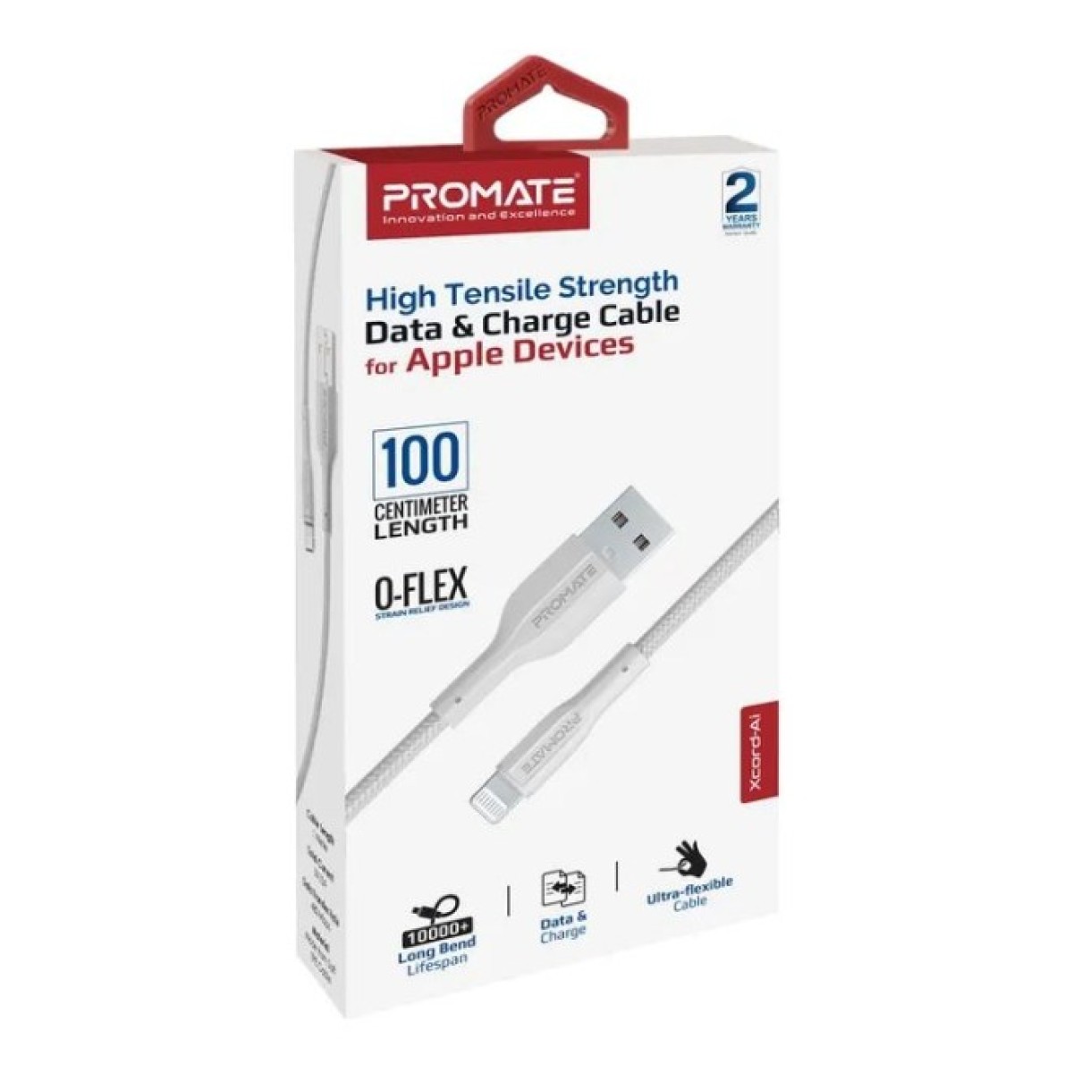 Дата кабель USB 2.0 AM to Lightning 1.0m 2A xCord-Ai white Promate (xcord-ai.white) 98_98.jpg - фото 3