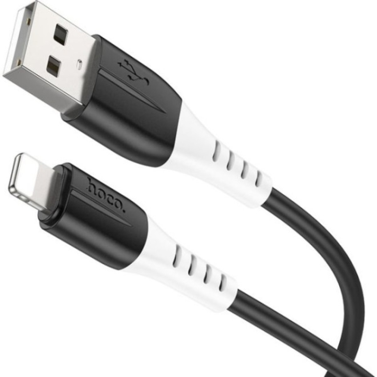 Дата кабель USB 2.0 AM to Lightning 1.0m 2.4A silicone X82 black HOCO (6931474768537) 98_98.jpg - фото 2