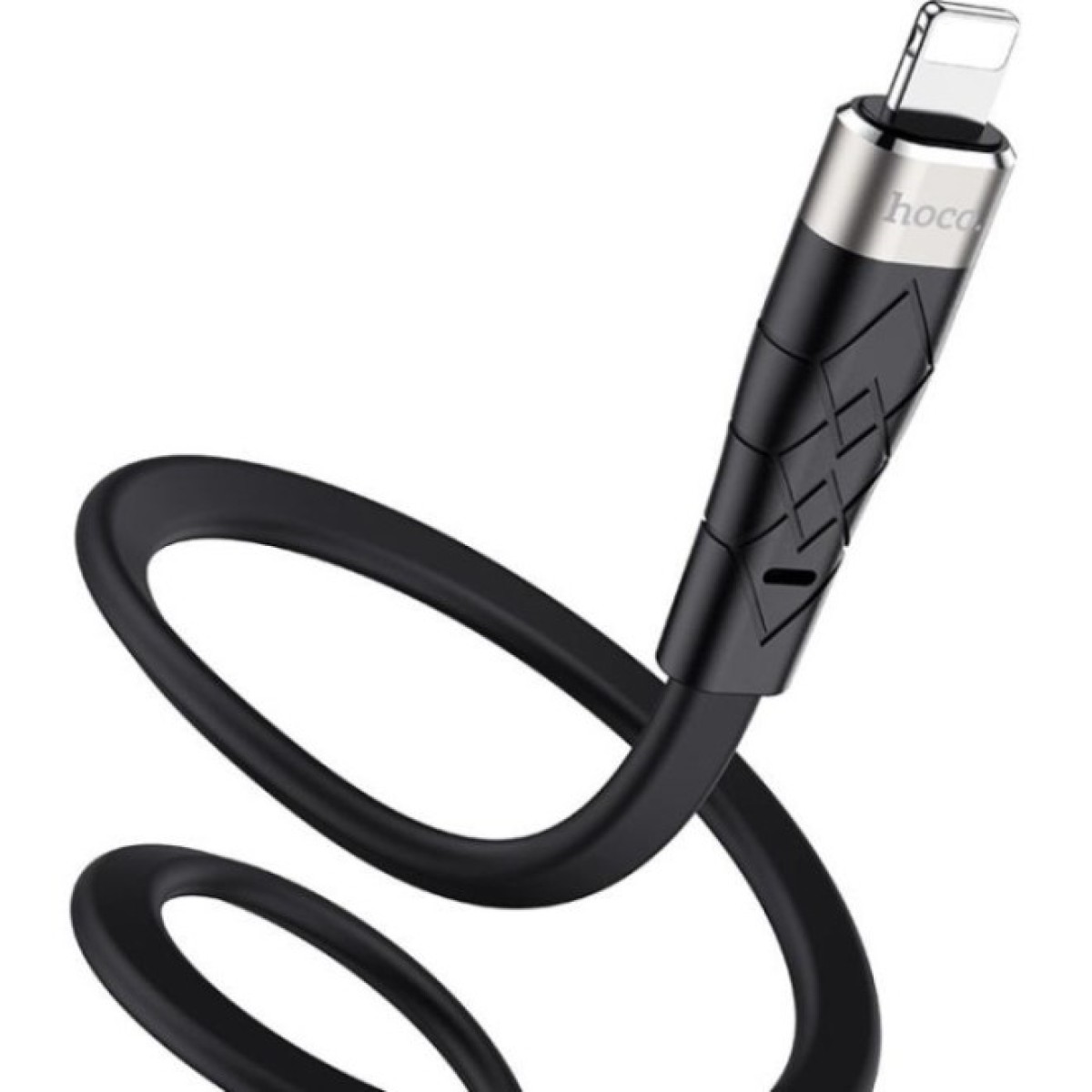 Дата кабель USB 2.0 AM to Lightning 1.0m 2.4A silicone X53 black HOCO (6931474738059) 98_98.jpg - фото 2