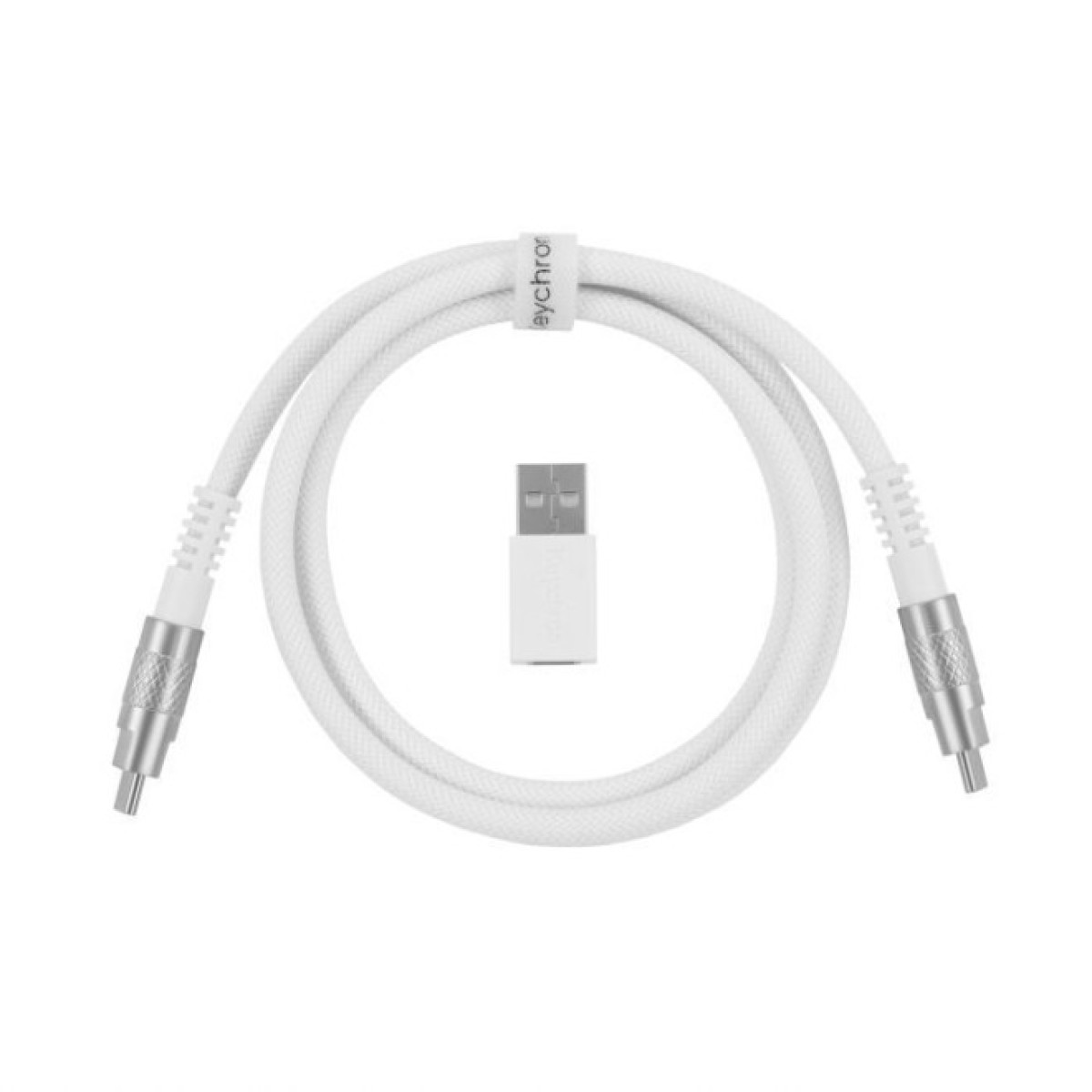 Дата кабель USB-C + USB A to USB-C 1.0m Double-Sleeved Geek white Keychron (CAB20_KEYCHRON) 256_256.jpg