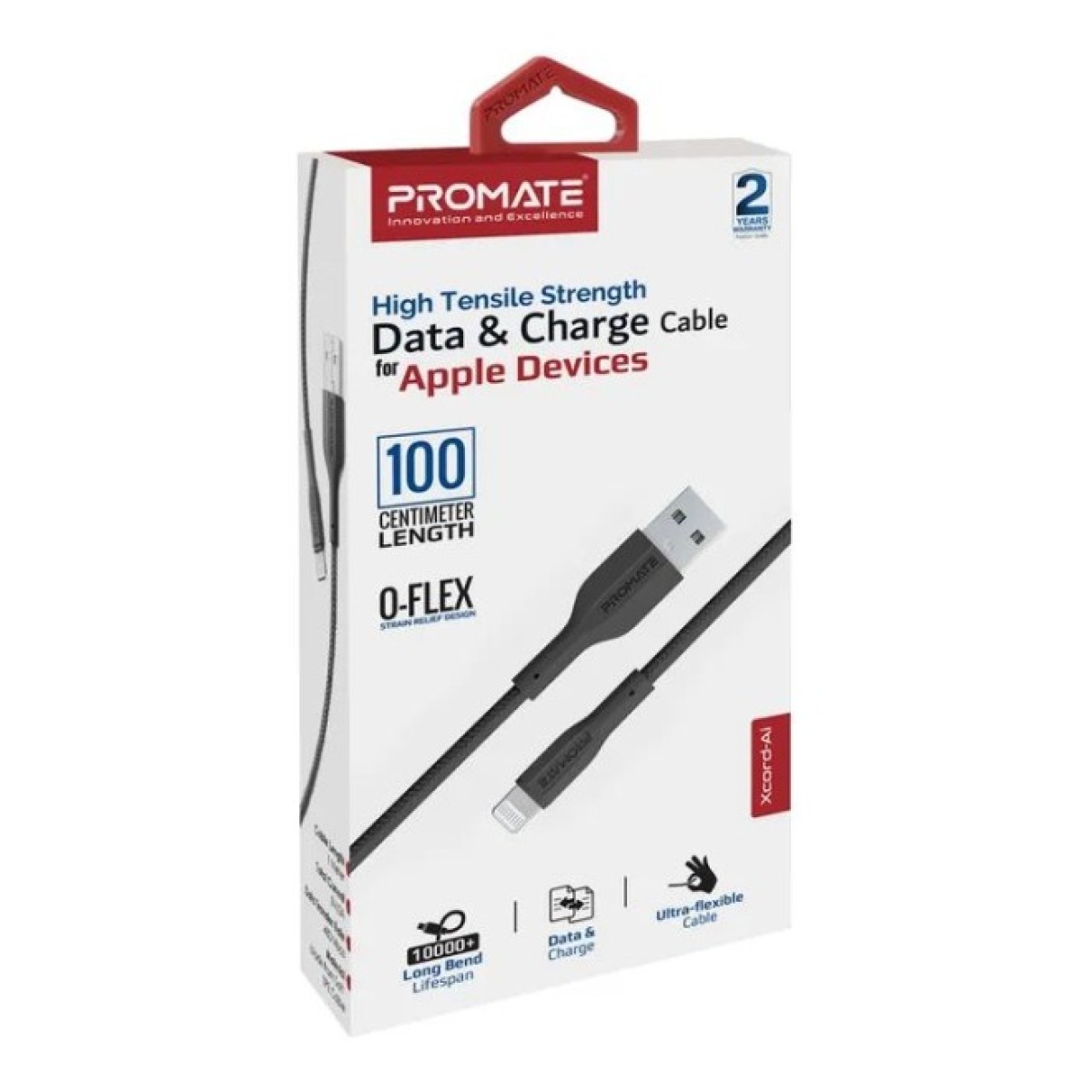 Дата кабель USB 2.0 AM to Lightning 1.0m 2A xCord-Ai black Promate (xcord-ai.black) 98_98.jpg - фото 5