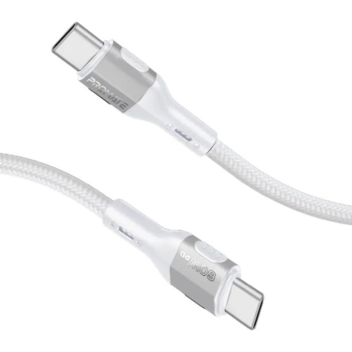 Дата кабель USB-C to USB-C 1.2m 60W PD FletchLink-CC grey Promate (fletchlink-cc.grey) 256_256.jpg