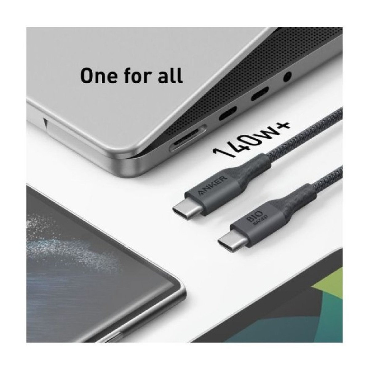 Дата кабель USB-C to USB-C 1.8m 140W bio-nylon 544 black Anker (A80F6H11) 98_98.jpg - фото 5