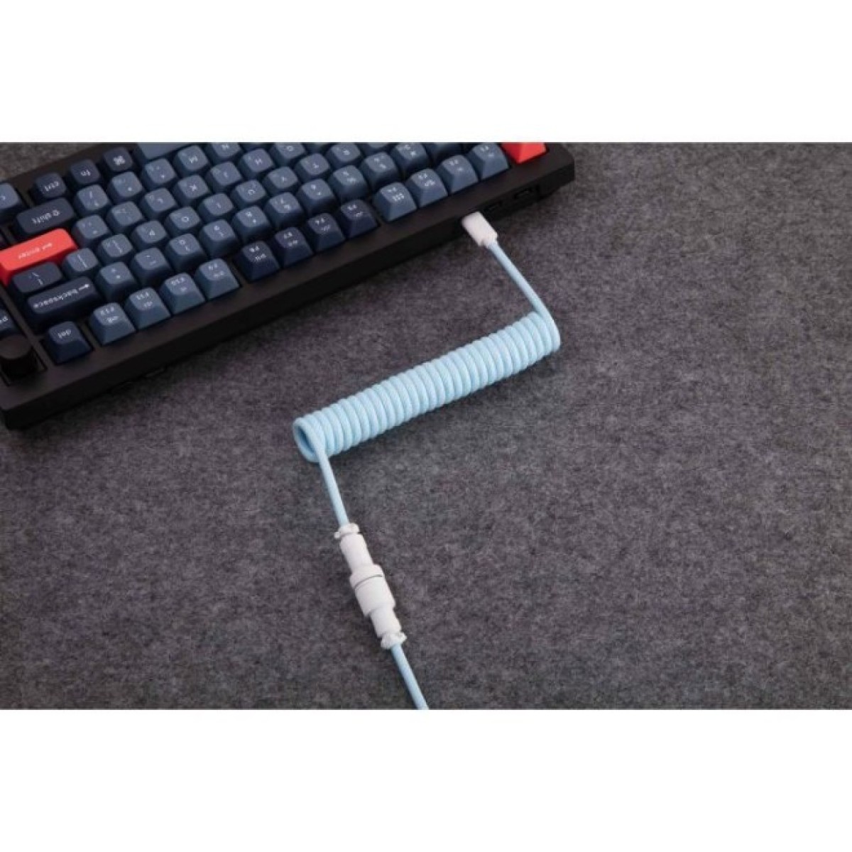 Дата кабель USB-C + USB A to USB-C 1.36m Coiled Aviator blue Keychron (CAB19_KEYCHRON) 98_98.jpg - фото 5