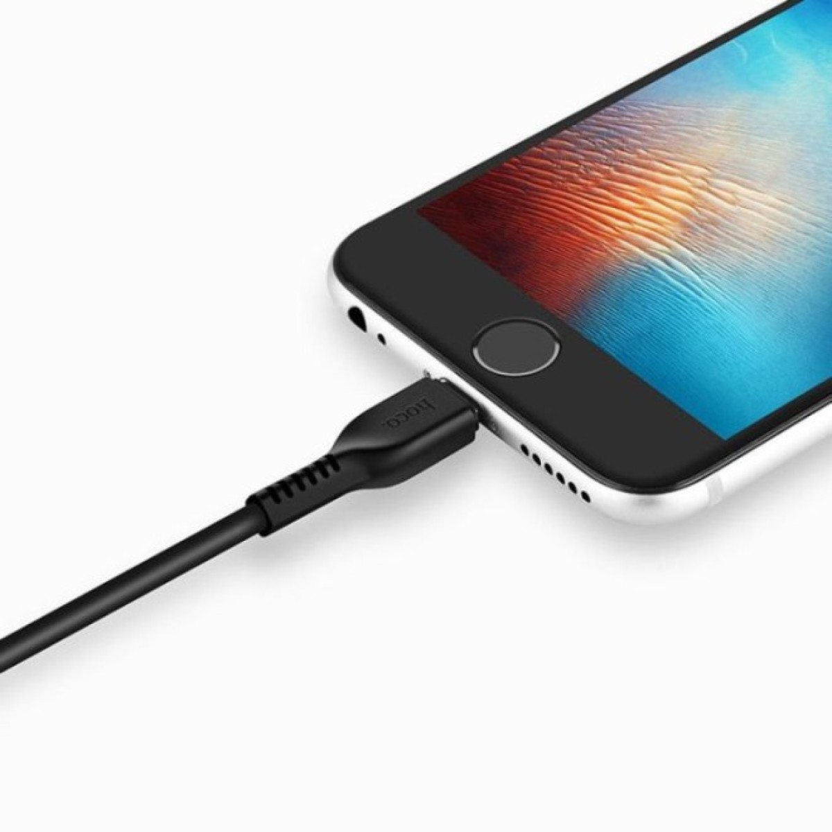 Дата кабель USB 2.0 AM to Lightning 1.0m 2.4A PVC TPE X20 black HOCO (6957531068808) 98_98.jpg - фото 2