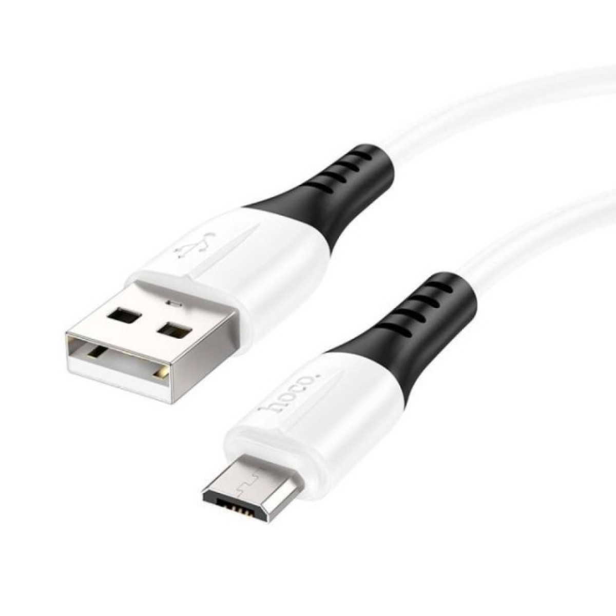 Дата кабель USB 2.0 AM to Micro 5P 1.0m 2.4A silicone X82 white HOCO (6931474768568) 98_98.jpg - фото 2