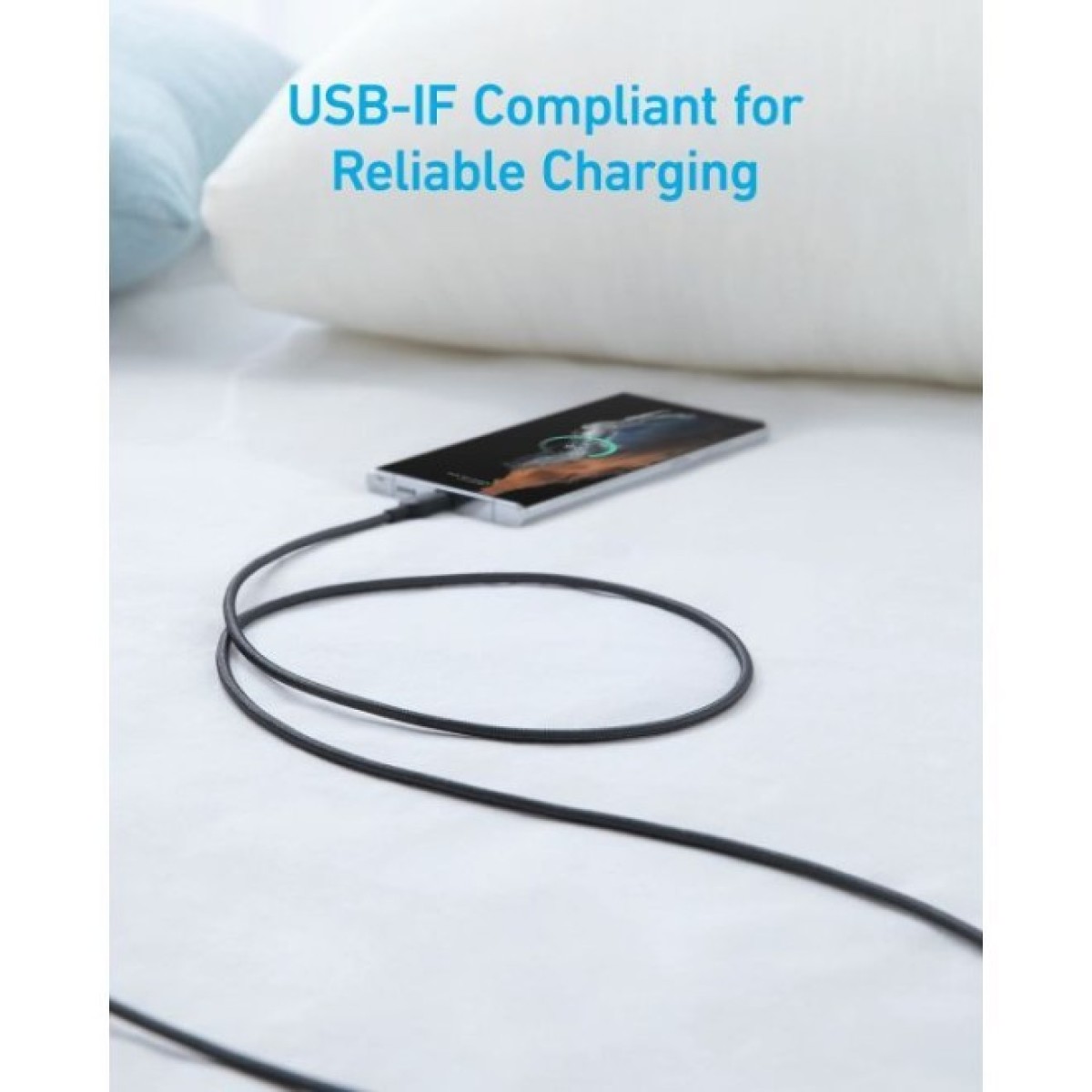 Дата кабель USB 2.0 AM to USB-C 1.8m nylon 322 black Anker (A81H6G11) 98_98.jpg - фото 4