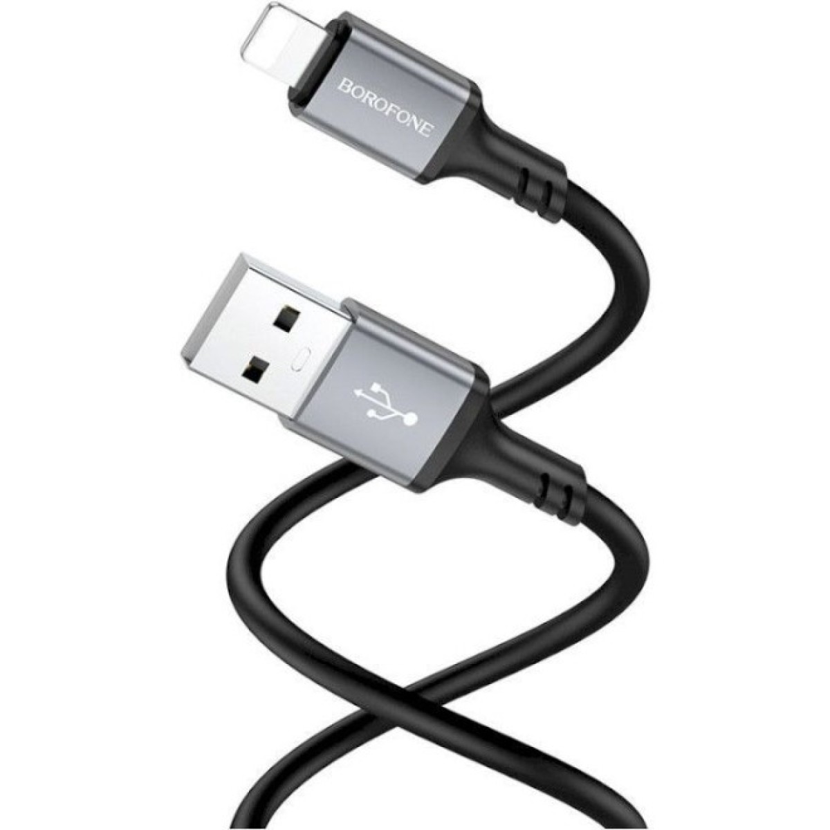 Дата кабель USB 2.0 AM to Lightning Famous silicone BX83 black BOROFONE (6974443386356) 98_98.jpg - фото 2