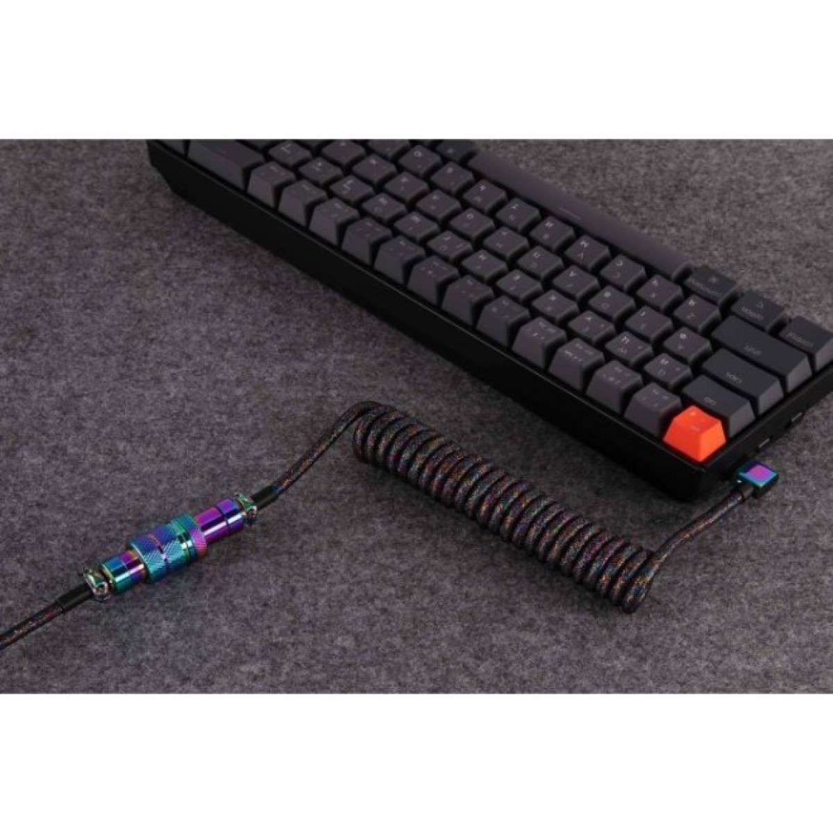 Дата кабель USB-C + USB A to USB-C 1.08m Premium Coiled Aviator black Keychron (CAB7_KEYCHRON) 98_98.jpg - фото 5
