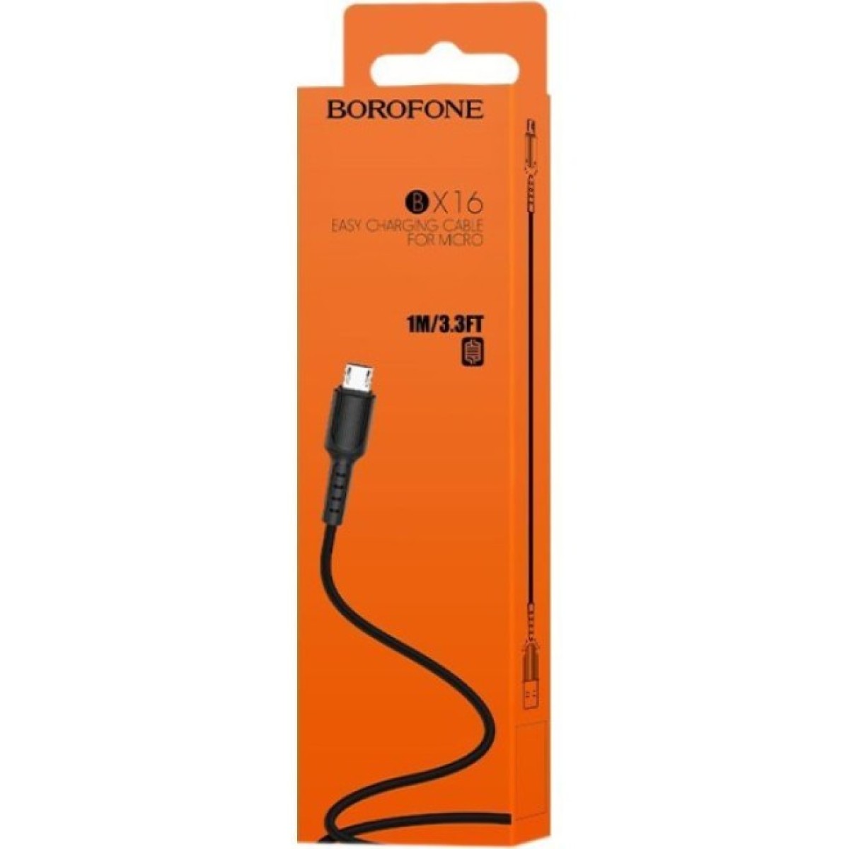 Дата кабель USB 2.0 AM to Micro 5P 1.0m 2A PVC BX16 black BOROFONE (6957531099499) 98_98.jpg - фото 3
