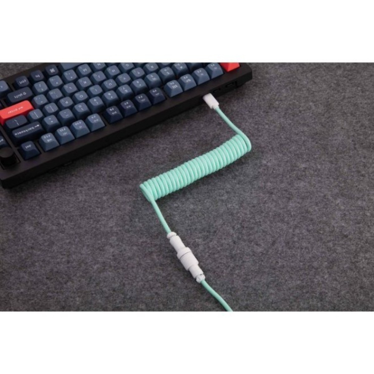 Дата кабель USB-C + USB A to USB-C 1.36m Coiled Aviator mint Keychron (CAB18_KEYCHRON) 98_98.jpg - фото 5