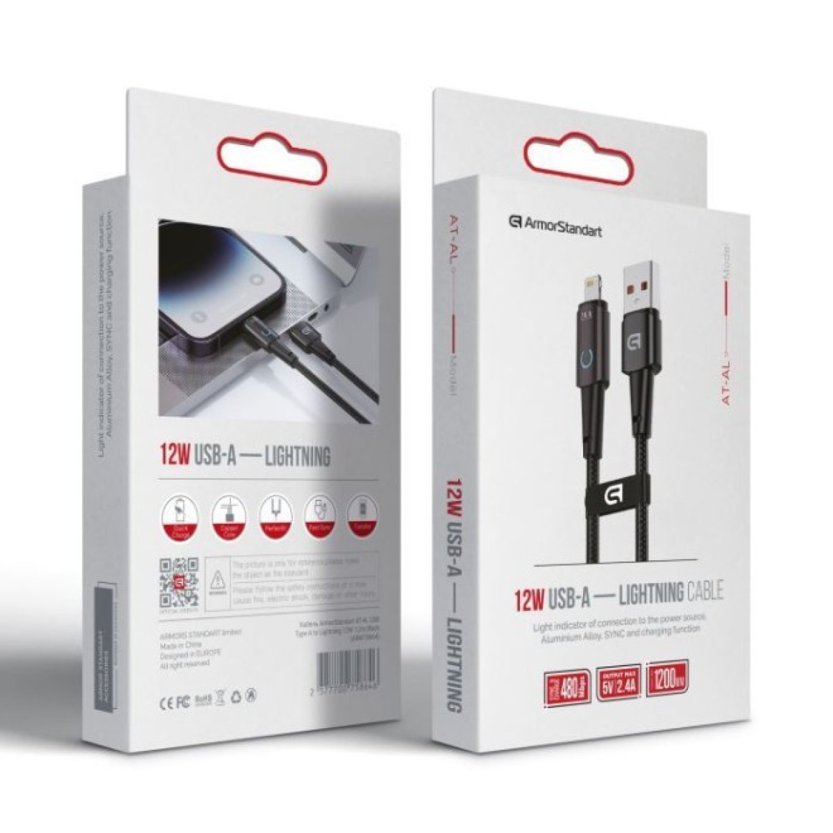 Дата кабель USB 2.0 AM to Lightning 1.2m 12W black Armorstandart (ARM75864) 98_98.jpg - фото 2
