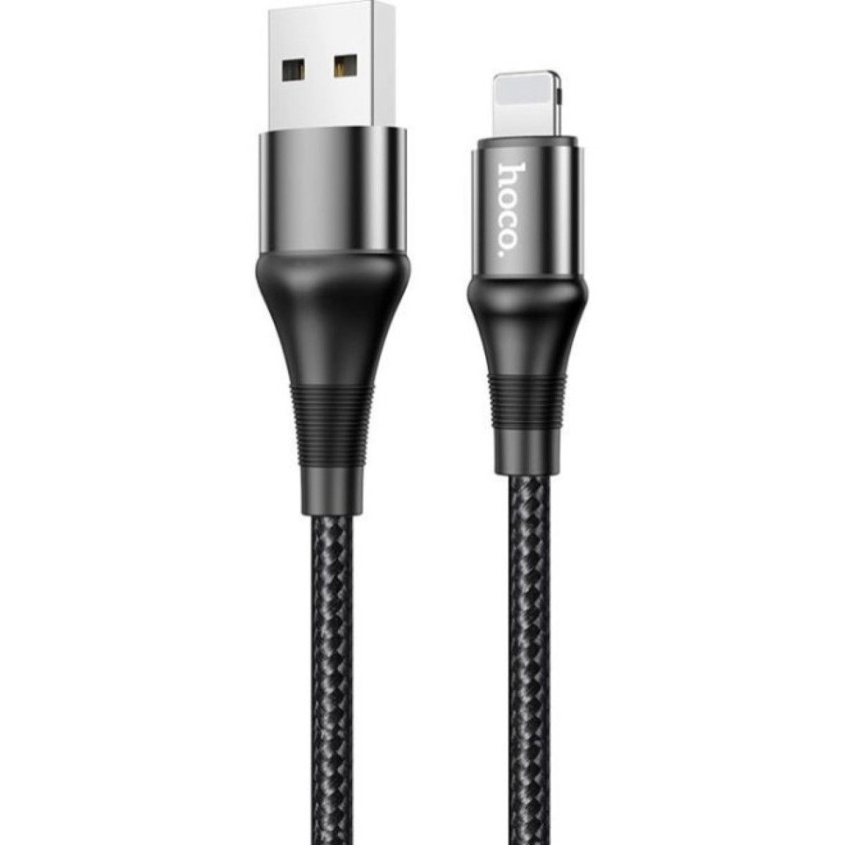 Дата кабель USB 2.0 AM to Lightning 1.0m 2.4A nylon X50 black HOCO (6931474734198) 256_256.jpg