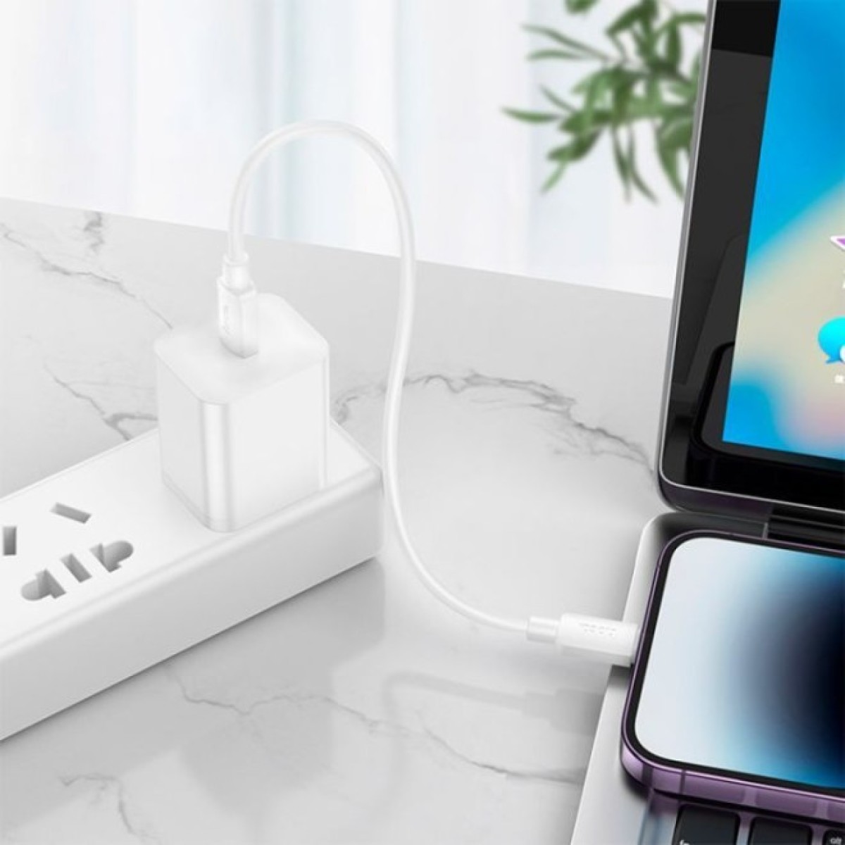 Дата кабель USB-C to Lightning 0.25m Hyper PD X96 white HOCO (6942007609371) 98_98.jpg - фото 3