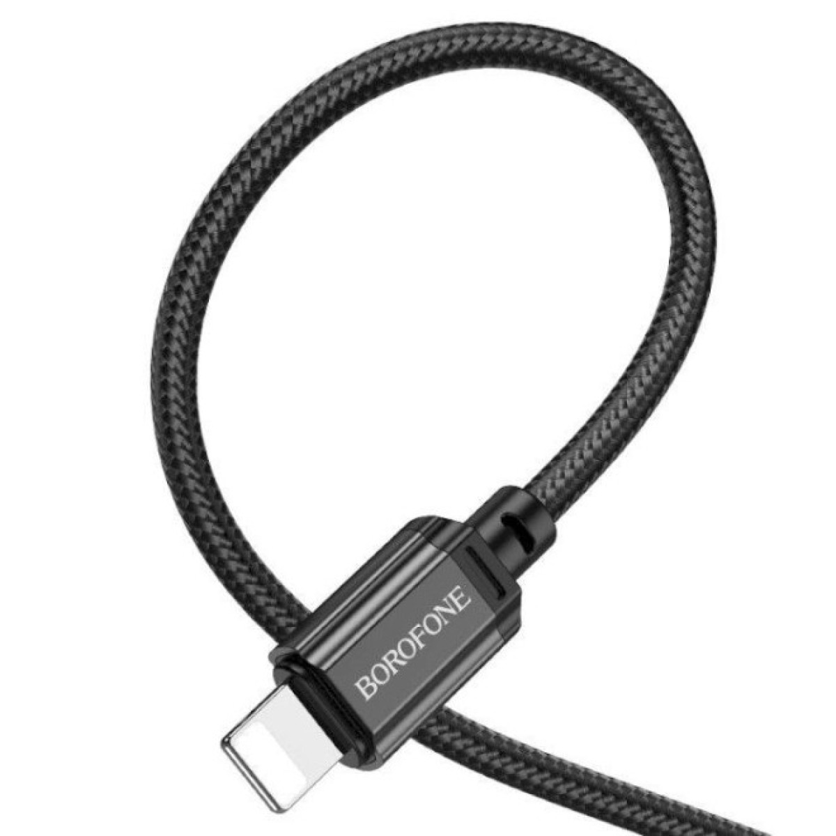 Дата кабель USB 2.0 AM to Lightning 1.0m 2.4A nylon BX87 black BOROFONE (6974443389005) 98_98.jpg - фото 4