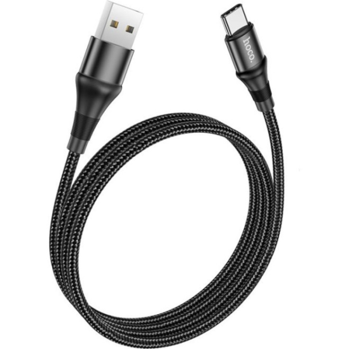 Дата кабель USB 2.0 AM to USB-C 1.0m 3A nylon X50 black HOCO (6931474734235) 98_98.jpg - фото 4
