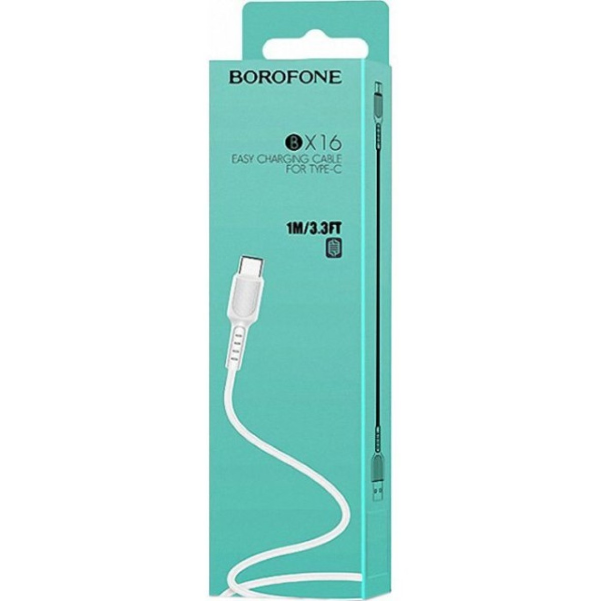 Дата кабель USB 2.0 AM to USB-C 1.0m 2A PVC BX16 white BOROFONE (6957531099468) 98_98.jpg - фото 3