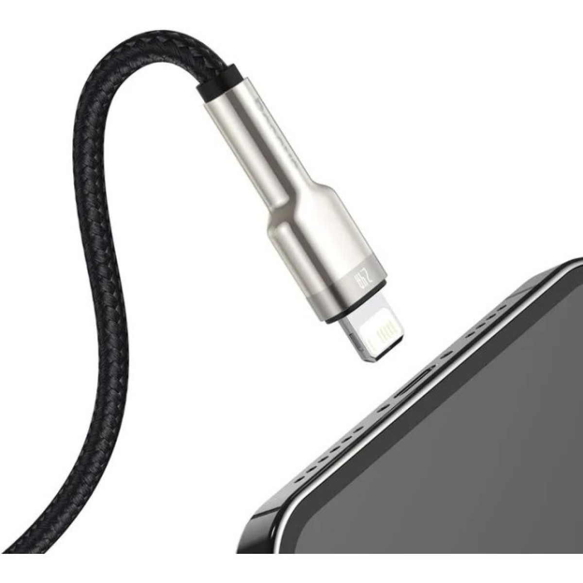Дата кабель USB 2.0 AM to Lightning 1.0m Cafule Metal 2.4A black Baseus (CALJK-A01) 98_98.jpg - фото 4